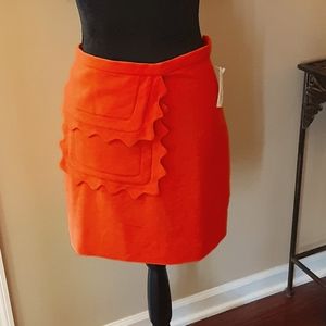 Victoria Beckham Target orange skirt large pocket with flap stretch sz Med NEW…